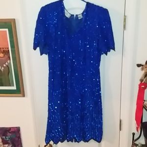 Royal blue sequin dress